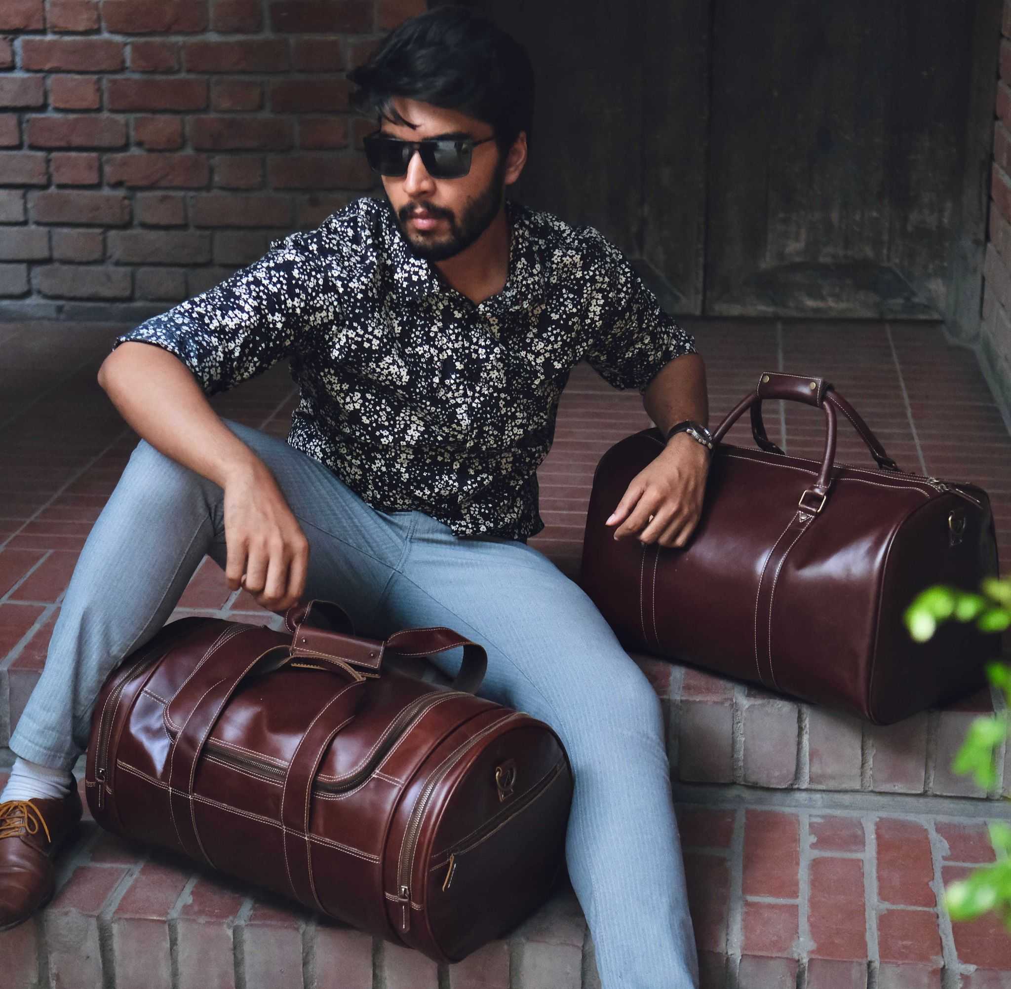 Large Genuine Leather Round Shape Duffle Travel Bag – SEOR Bangladesh